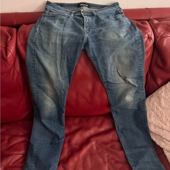 Men's Slim Straight Blue Jeans - Picture 1 of 3